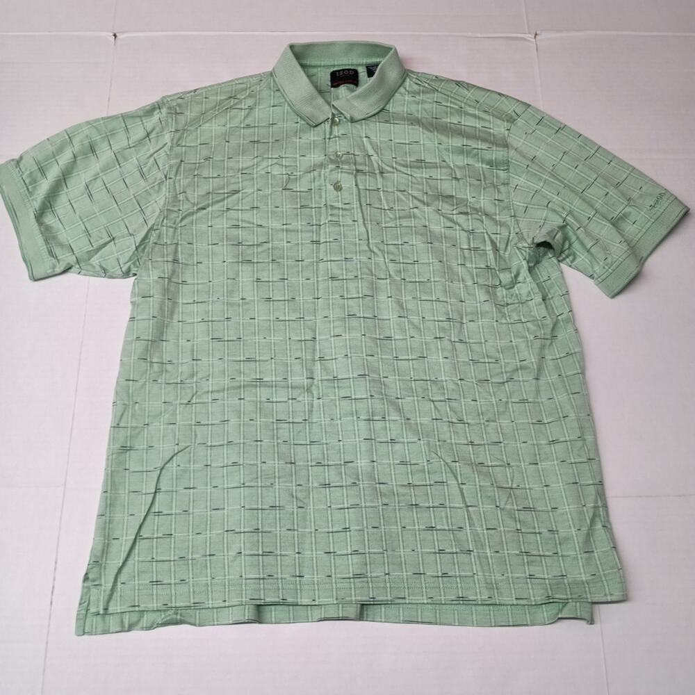 IZOD Golf Cool FX‎ Polo Shirt Men's Size XL Green Checkered